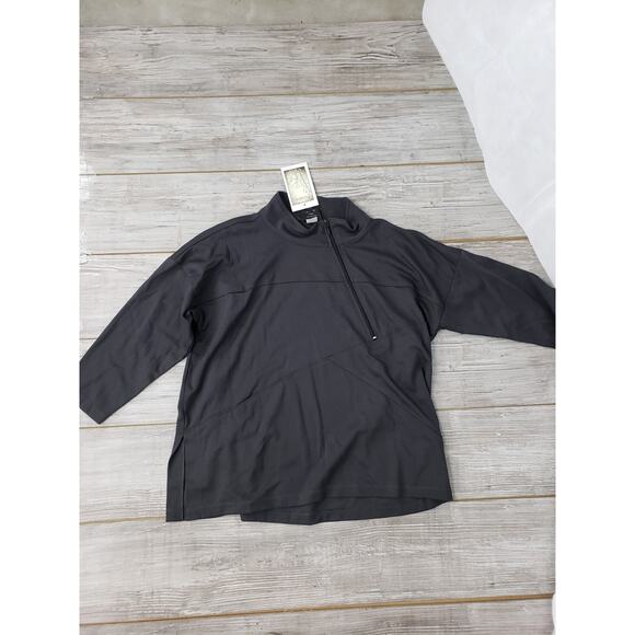 Spirithouse Women's Half Zip Dark Grey Sweatshirt Size M Front Pockets Lagenlook - Picture 4 of 8